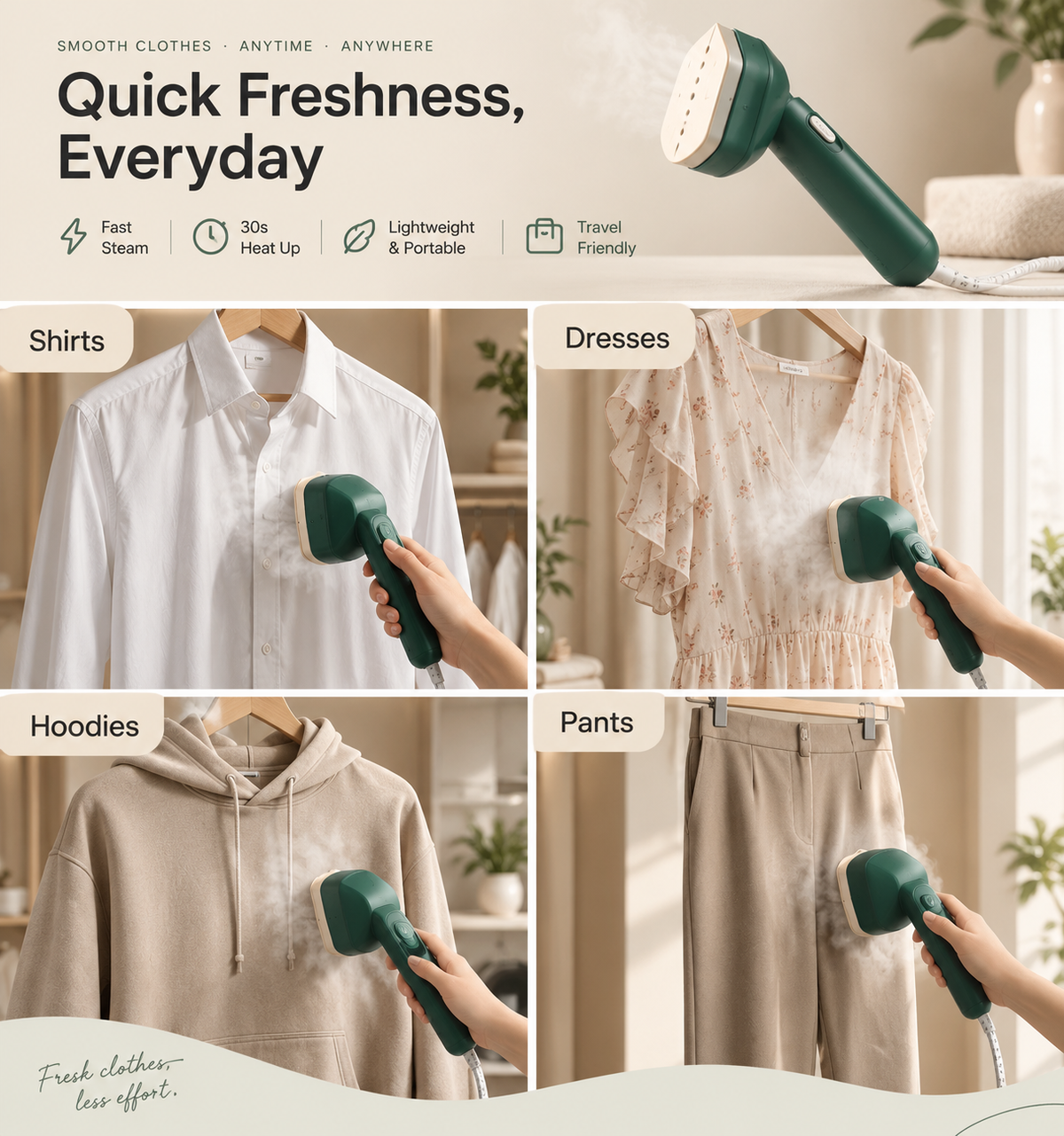 SteamPro™ – 2-in-1 Handheld Steam Iron | Clothes Steamer | Fast Wrinkle Removal