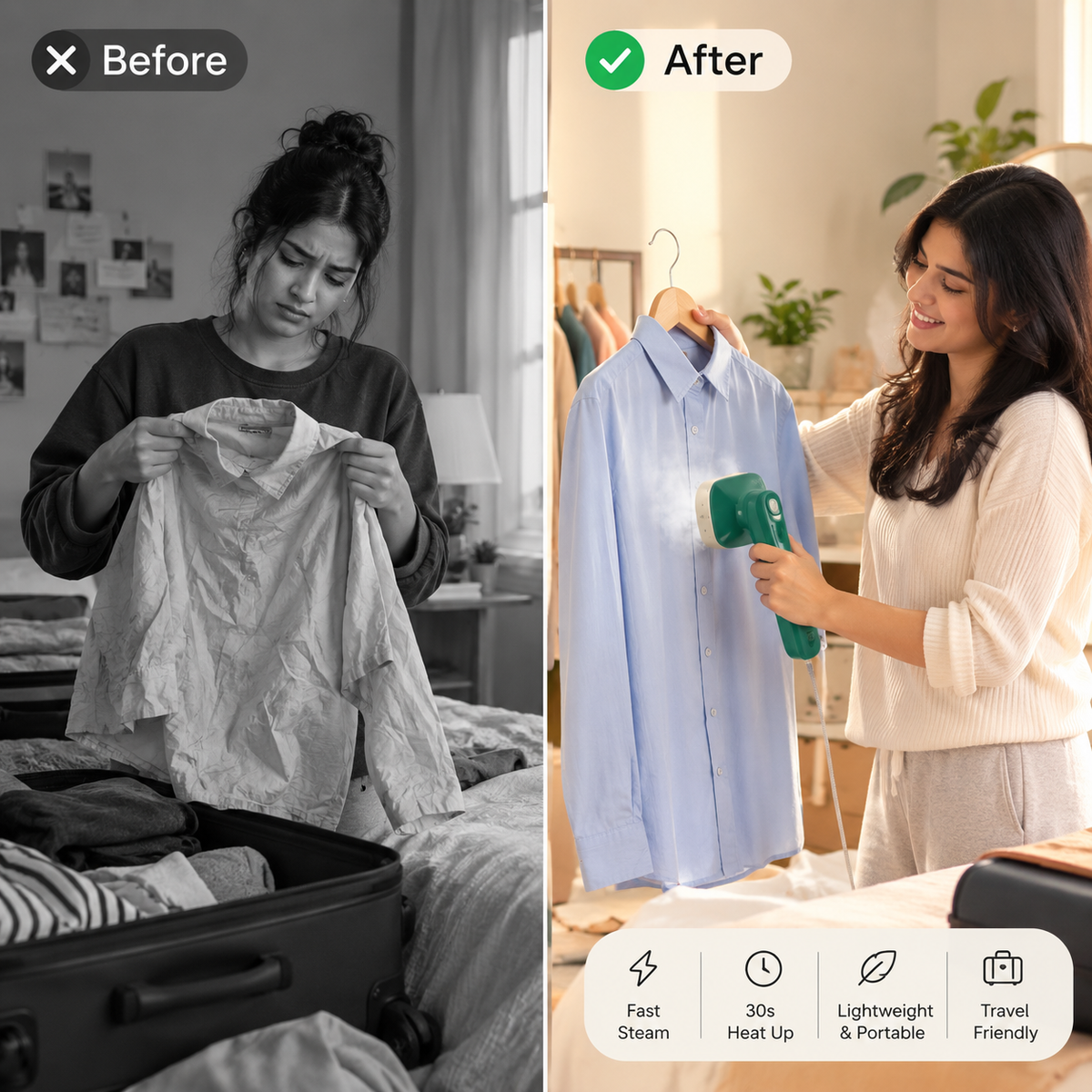 SteamPro™ – 2-in-1 Handheld Steam Iron | Clothes Steamer | Fast Wrinkle Removal